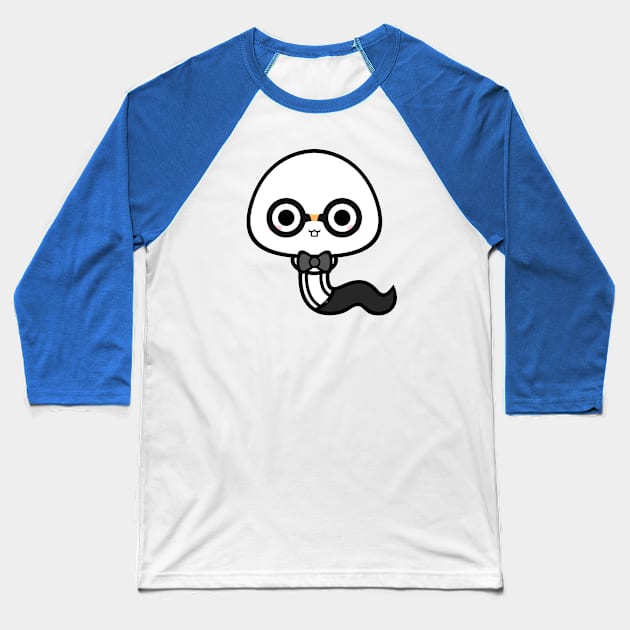 Cute Kawaii Sperm Nerd Baseball T-Shirt by alien3287